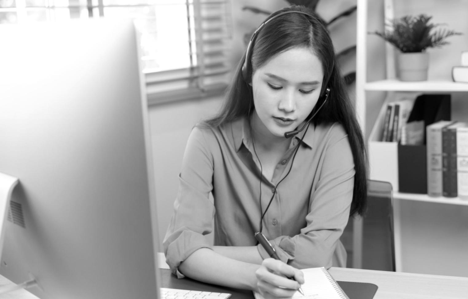 Professional workspace setup for remote learning